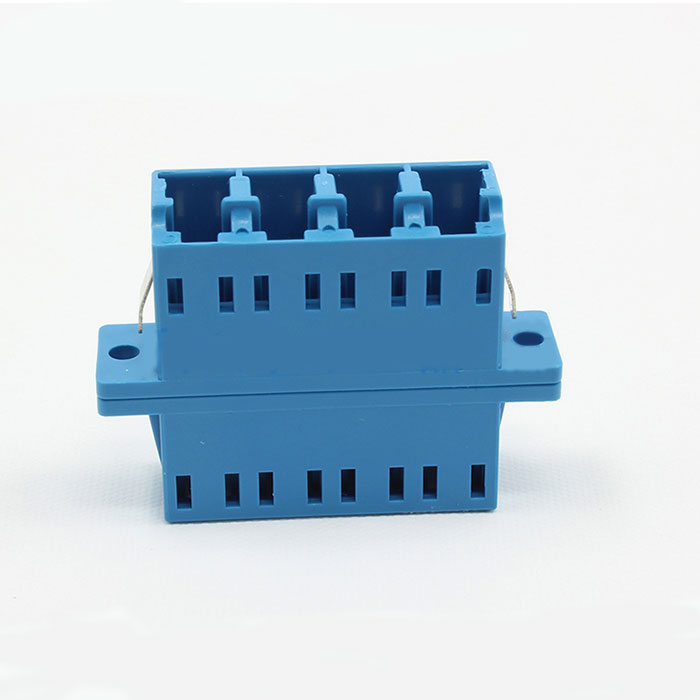 LC Plastic Fiber Optic Adapter 단일 모드 Four Core Blue Flange - Click Image to Close
